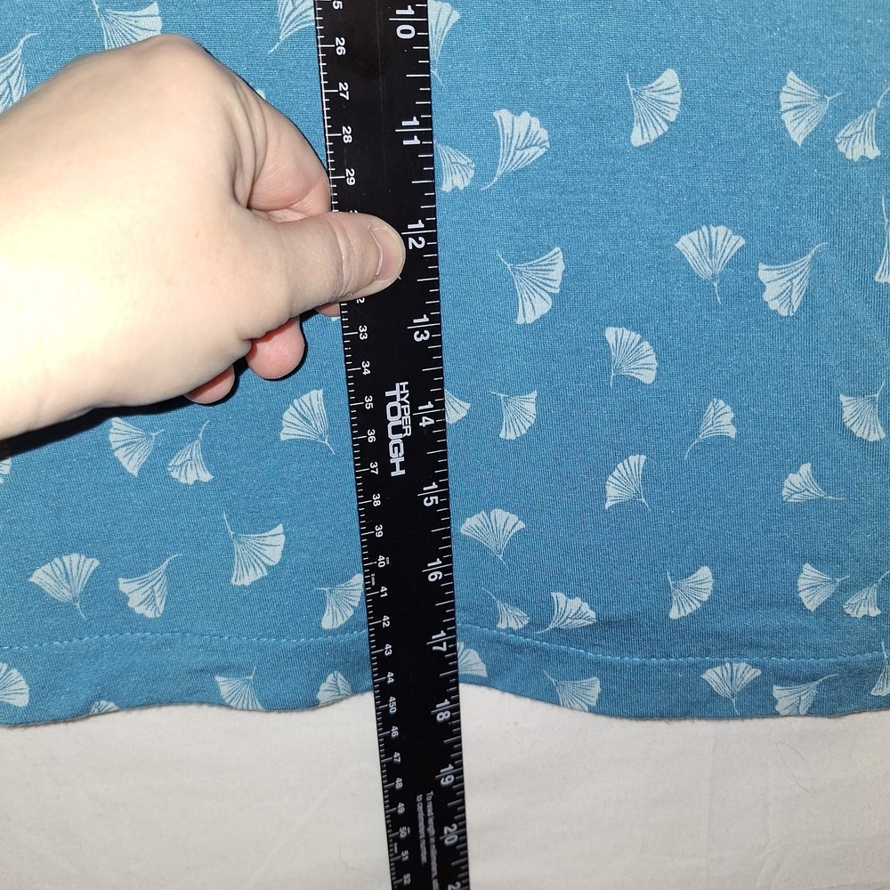 Blue Camisole White Ginkgo Leaf Pattern Criss-cross Back Strap Tank XL Auden - Picture 5 of 12